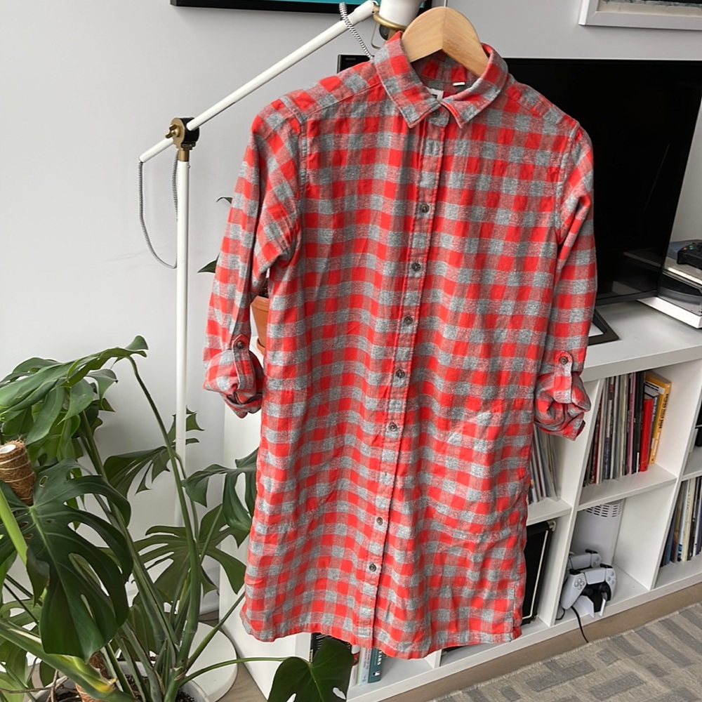 Uniqlo flannel shirt dress